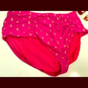 Joe Boxer hot pink & gold pineapple bikini bottom